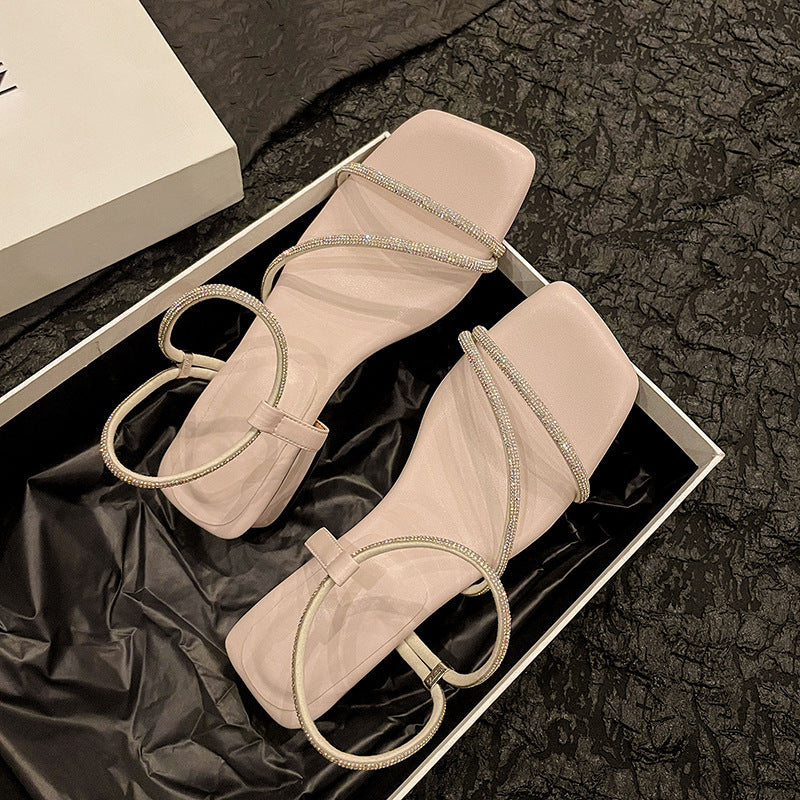 Rhinestone Open Toe Sandals