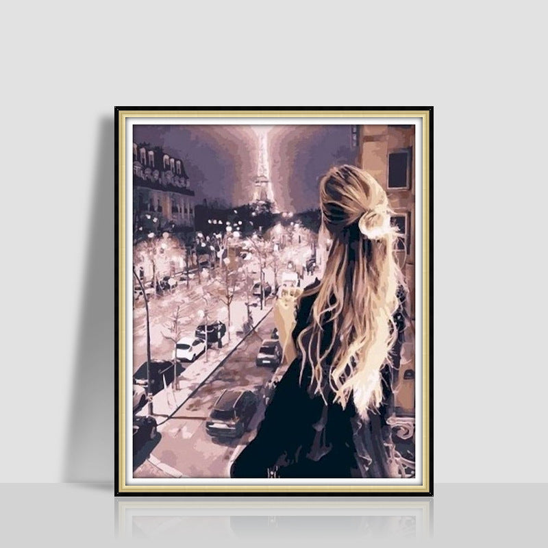 Pittura a olio digitale, atmosfera romantica, combinazione, dipinto appeso