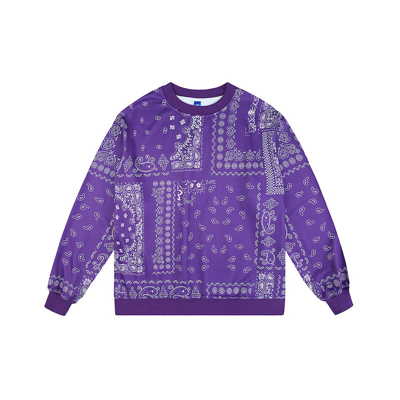 New Cashew Flower American Loose Crewneck Sweater