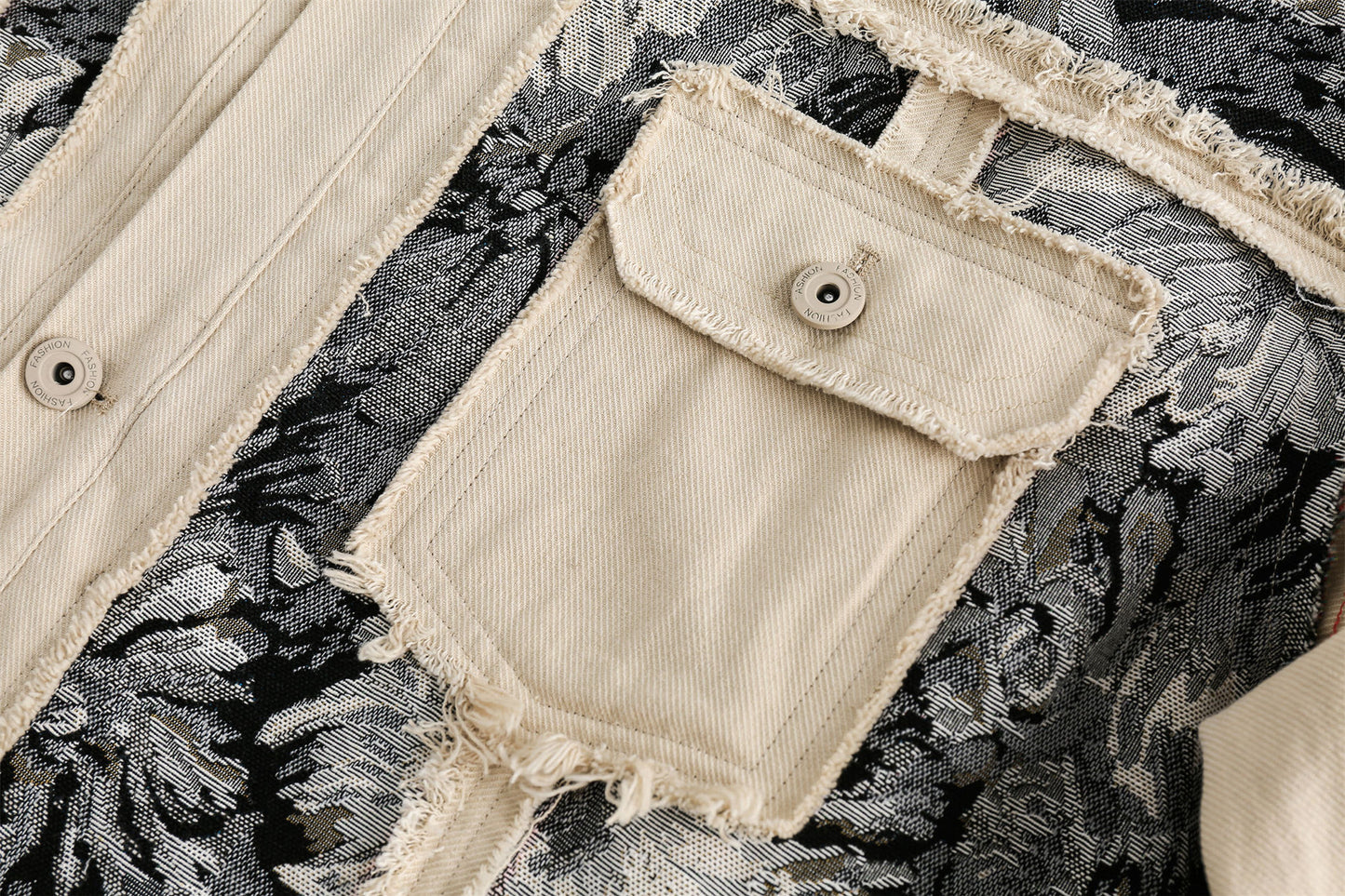 Veste en jean patchwork de style ethnique, style couple