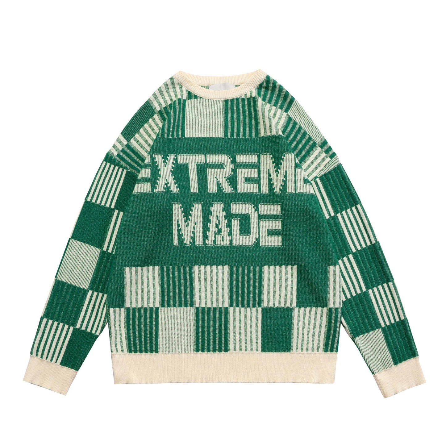 Pull col rond rétro Pixel Letters Street