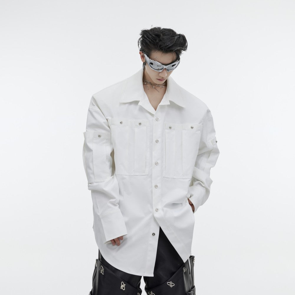 Cardigan à manches longues décoré en métal