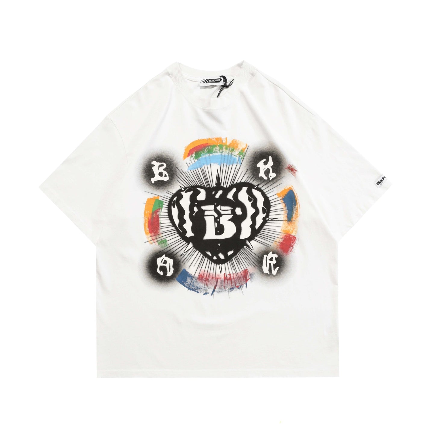 Creative Graffiti Print Letter Loose Crewneck T-Shirt