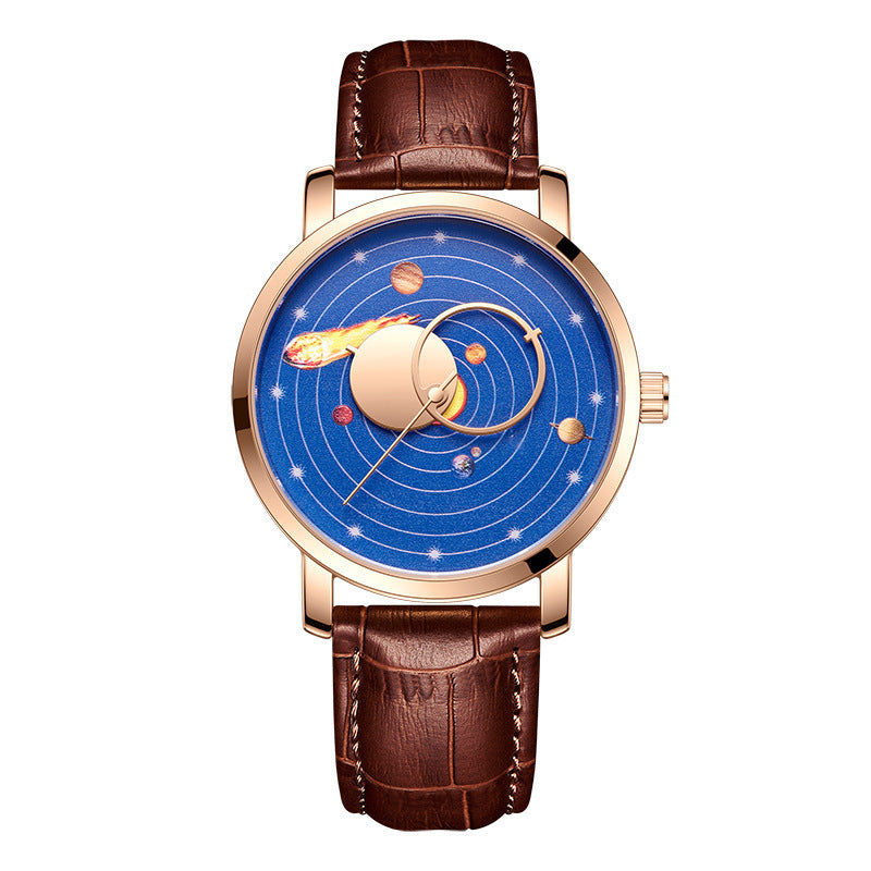 Classico piccolo e semplice orologio casual al quarzo con cinturino in pelle, orologio impermeabile di tendenza