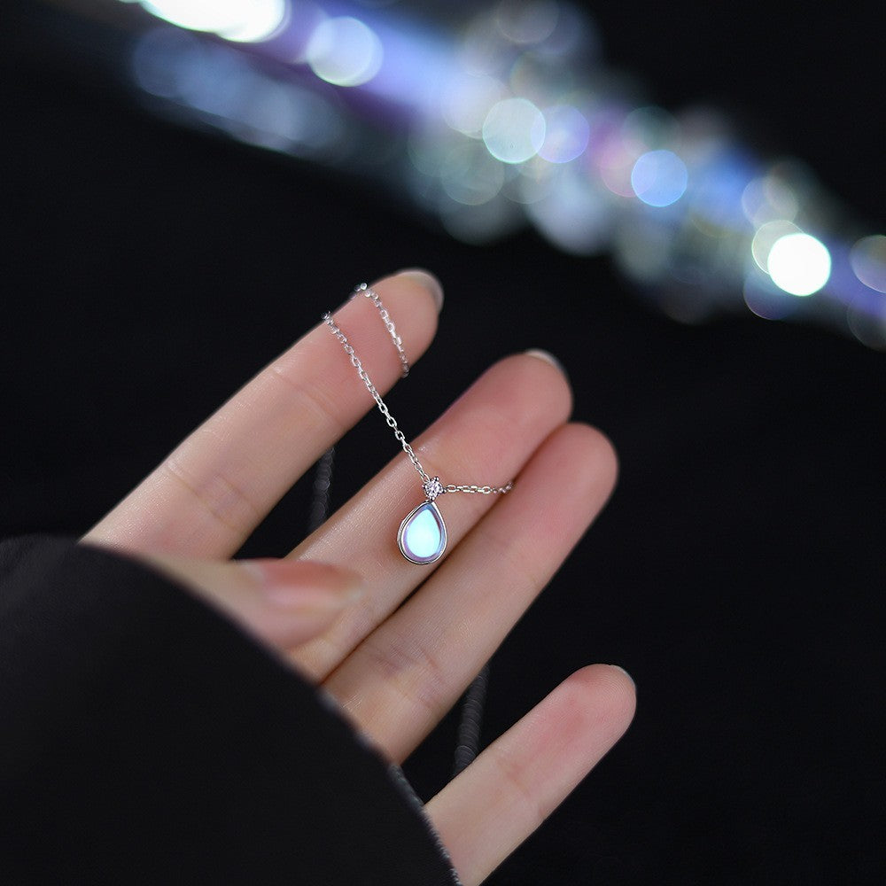 S925 Sterling Silver Moonlight Stone Necklace