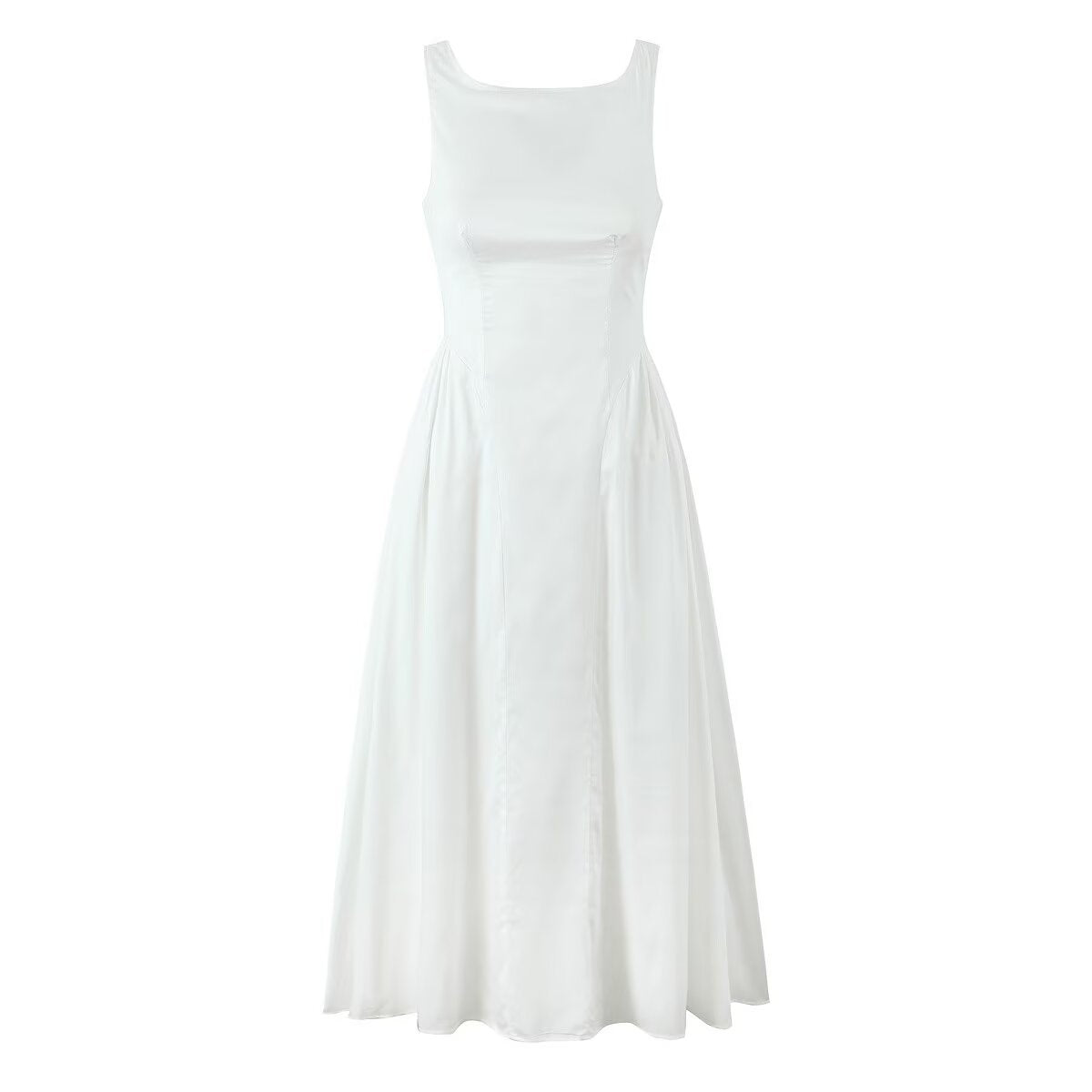 Elegant Boat-neck Waist Slimming Dress Women