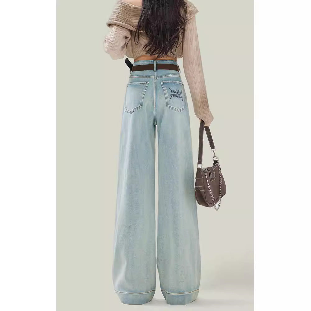 Loose Straight Light Color High Waist Jeans