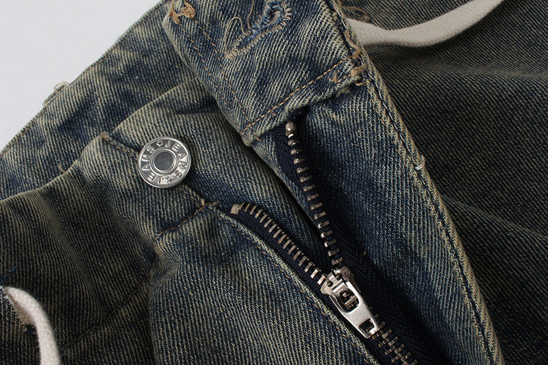 Jeans a gamba larga vintage con lavorazione stropicciata di High Street