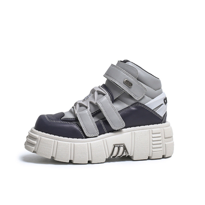 Scarpe con plateau e suola spessa in contrasto di colore retrò punk