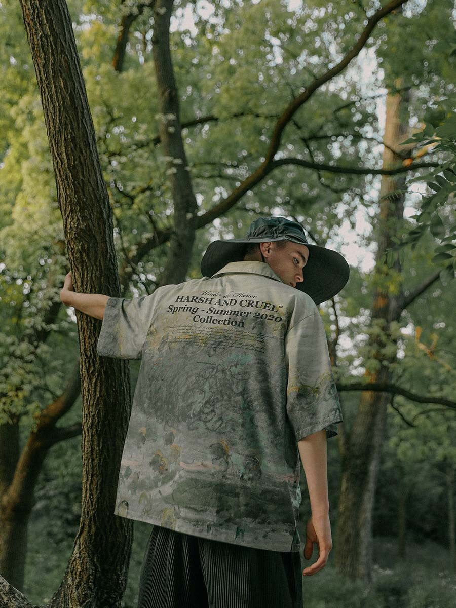 Impression de peinture à l'huile de Monet, ancien palais royal, manches courtes