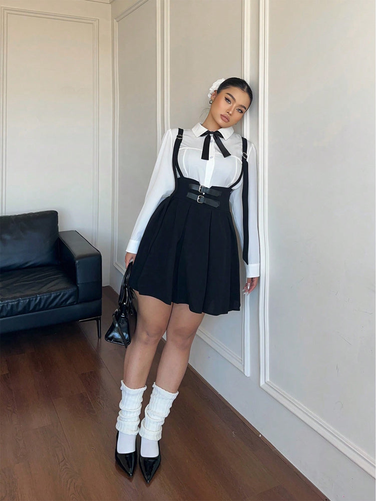 Robe dos nu décontractée à volants, unie et taille haute