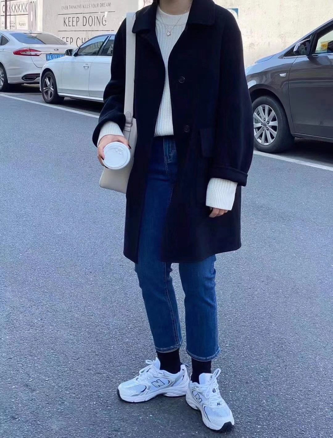 Manteau ample en laine mi-long