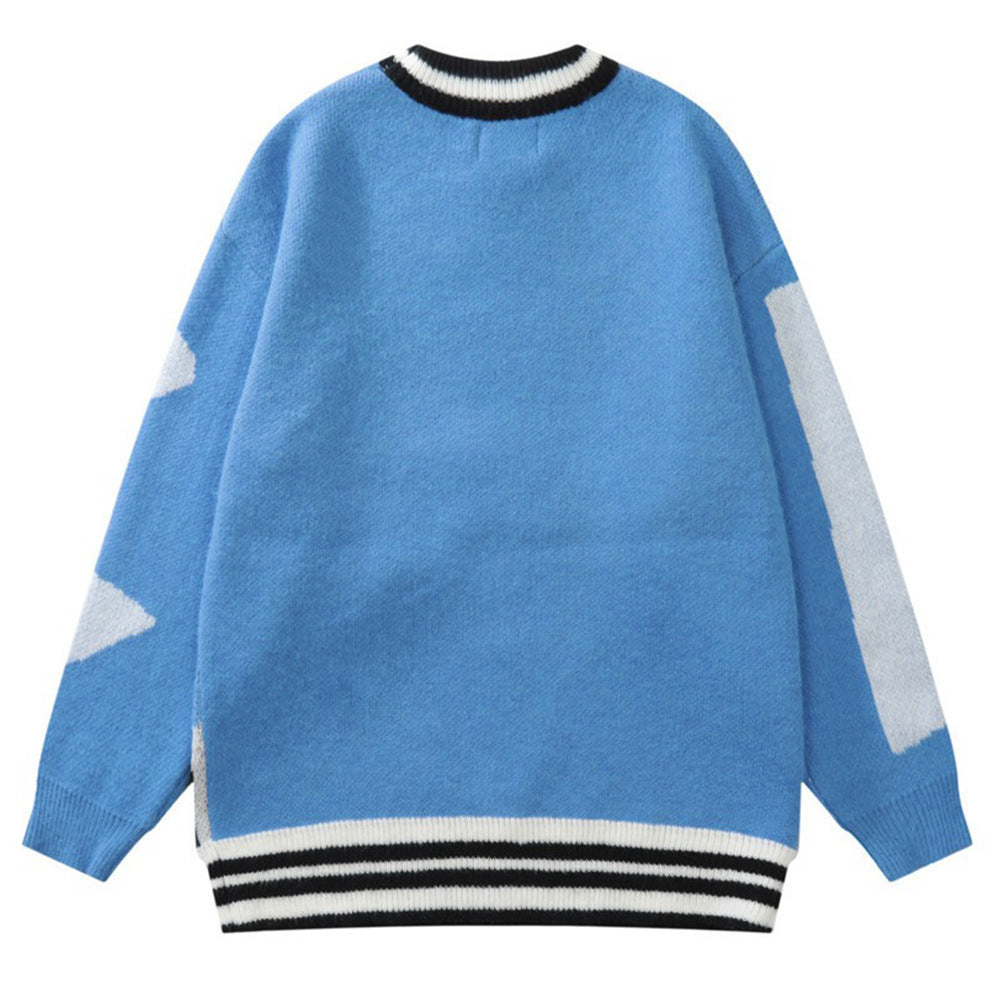 Cartoon Cartoon Character Jacquard Round Neck Sweater