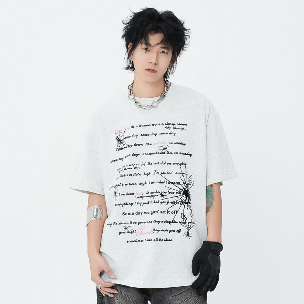 Chemise à manches courtes imprimée toile d'araignée Niche High Street