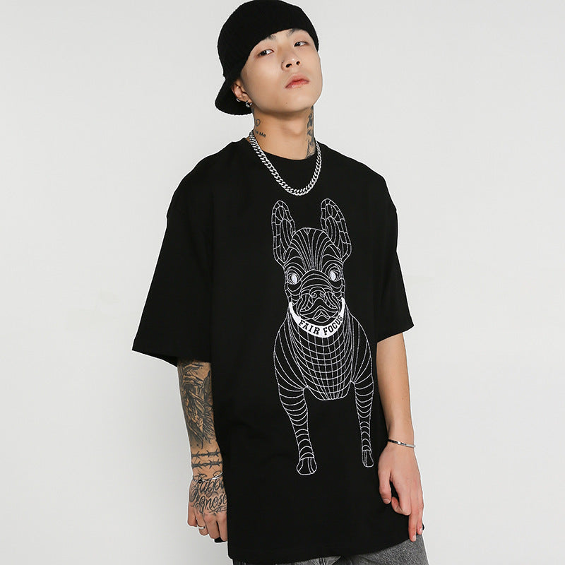 French Bucket Embroidered T-Shirt Cotton