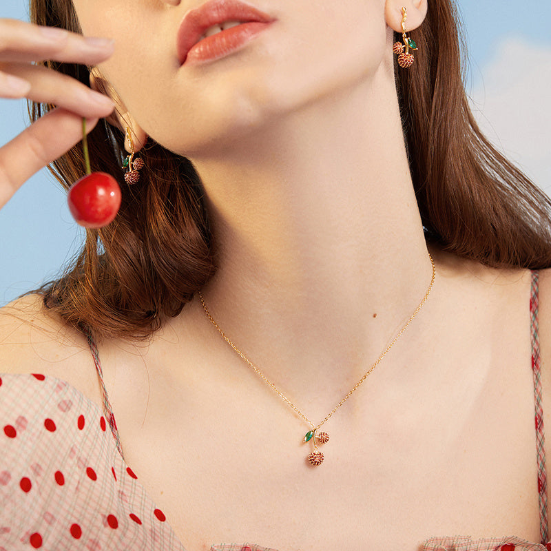 Temperament Fashion Cherry Shape Pendant Necklace