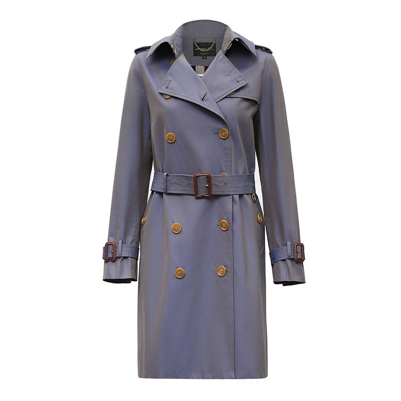 New Chameleon Women's Long Double Breasted Trench Coat