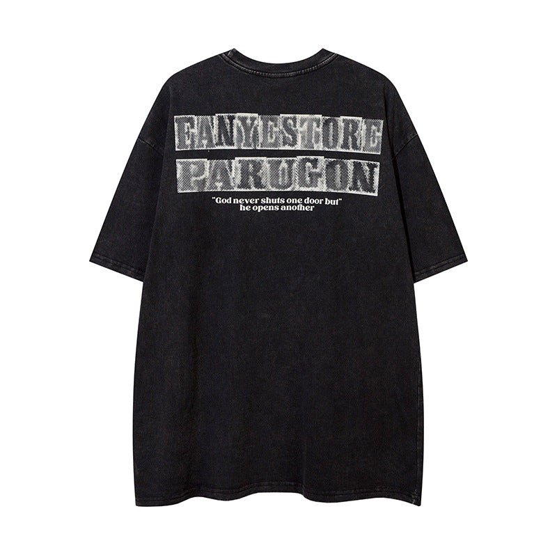 Doberman Pinscher Distressed Printed Short Sleeve Men