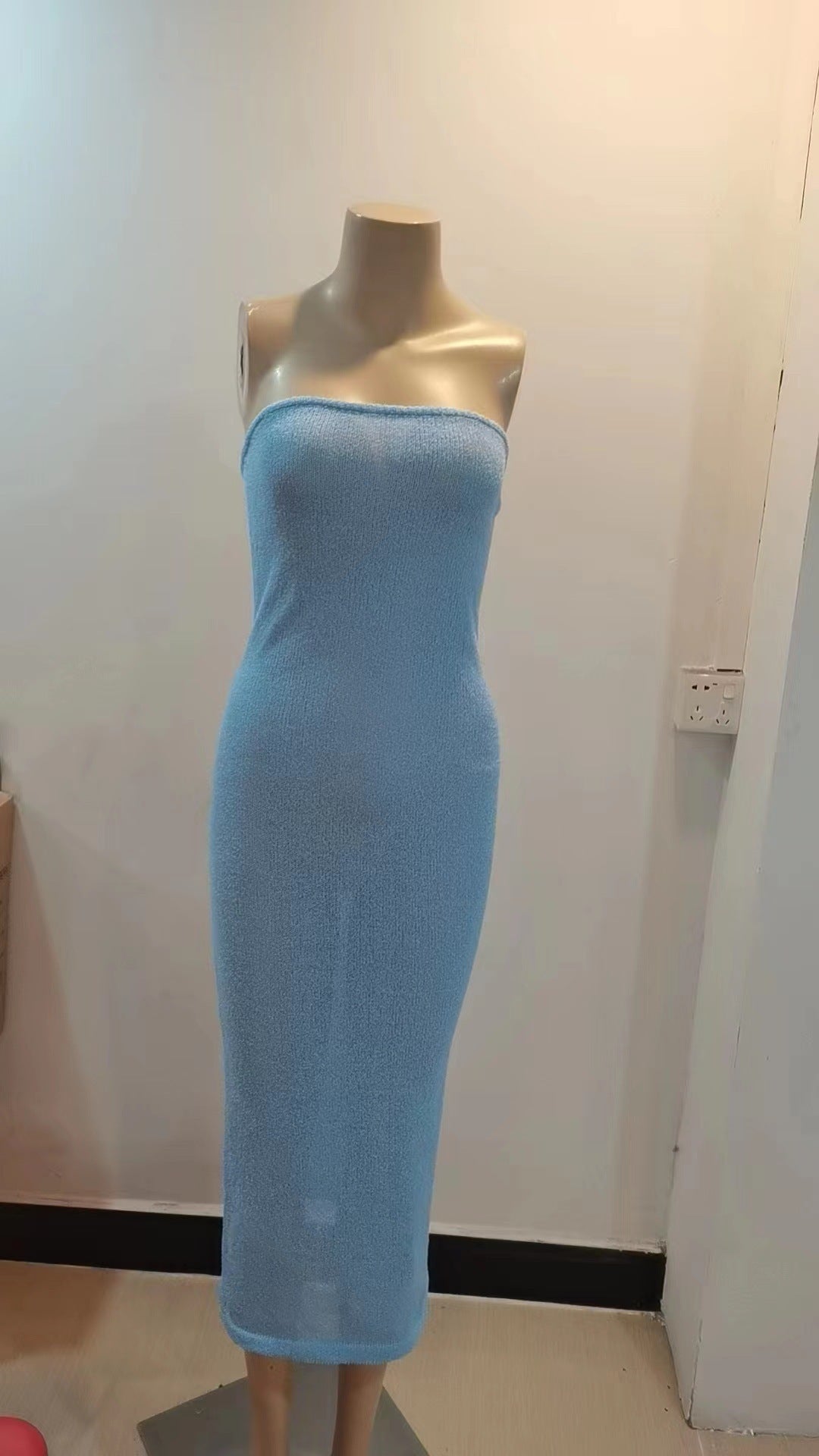 Striped Tube Top Tight Skirt Slim Fit Women