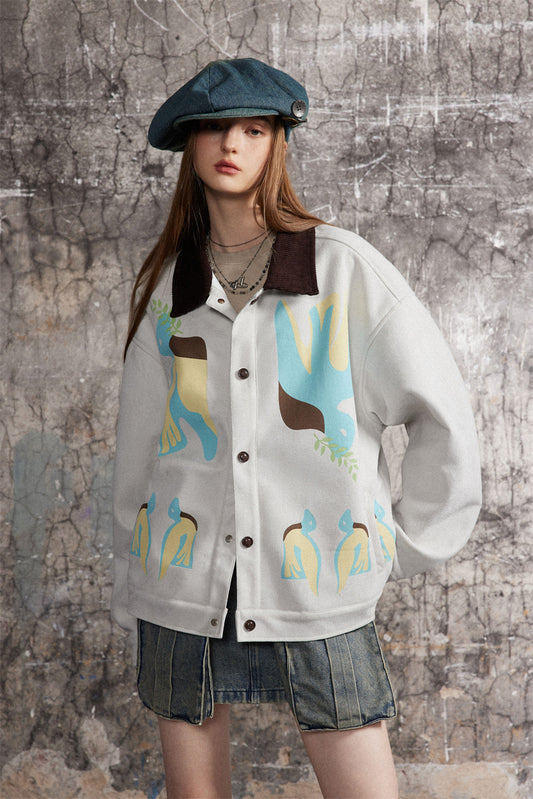 Stitching Contrast Color Jacket