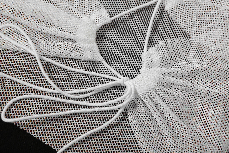 Ensemble jupe slim à bretelles transparentes