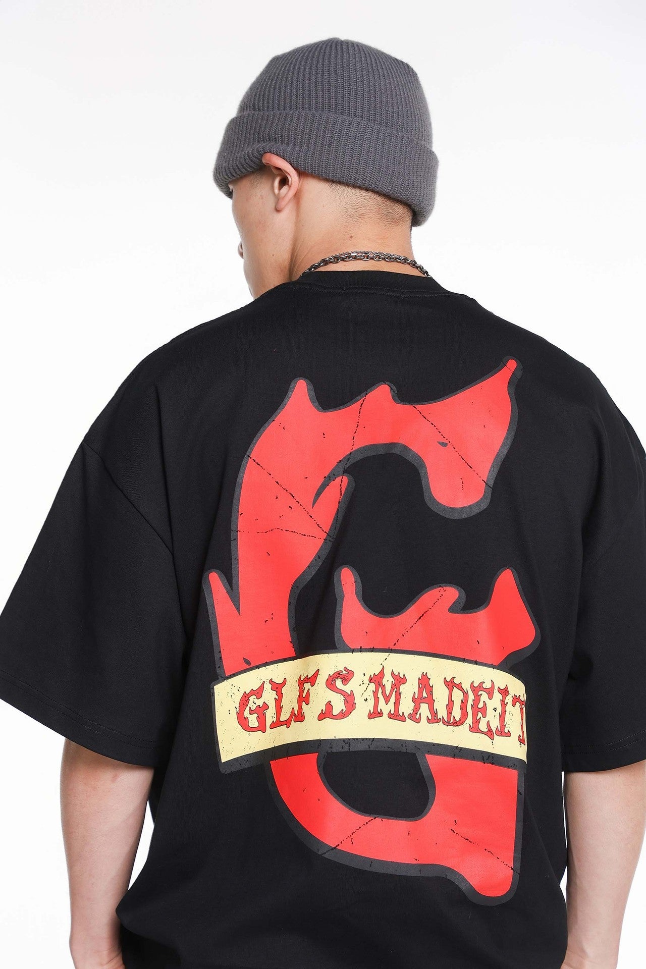 Cross Letter Print Loose Casual Short Sleeve T-shirt