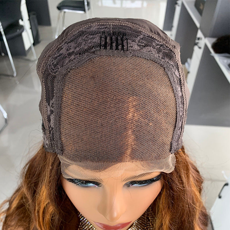 Perruque Bob à fermeture ondulée avec cheveux naturels