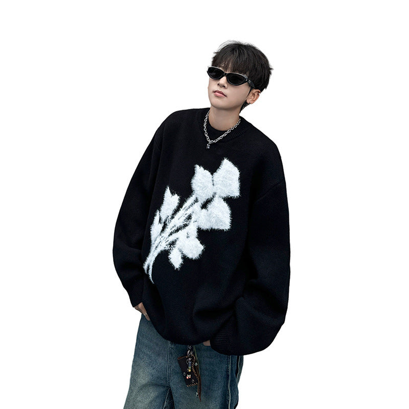 Autumn And Winter New American Retro Brocade Sweater Men's Loose Sweater