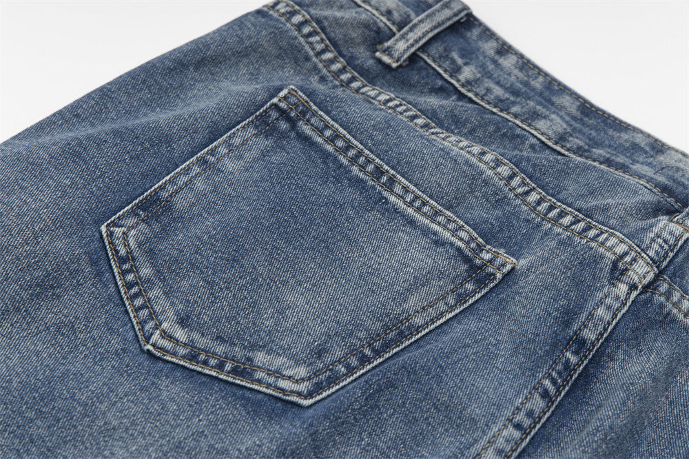 Pantalon droit ample tie-dye pour hommes et femmes, style punk et streetwear