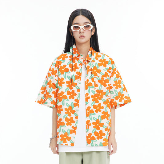 Chemise décontractée imprimée pour homme et femme