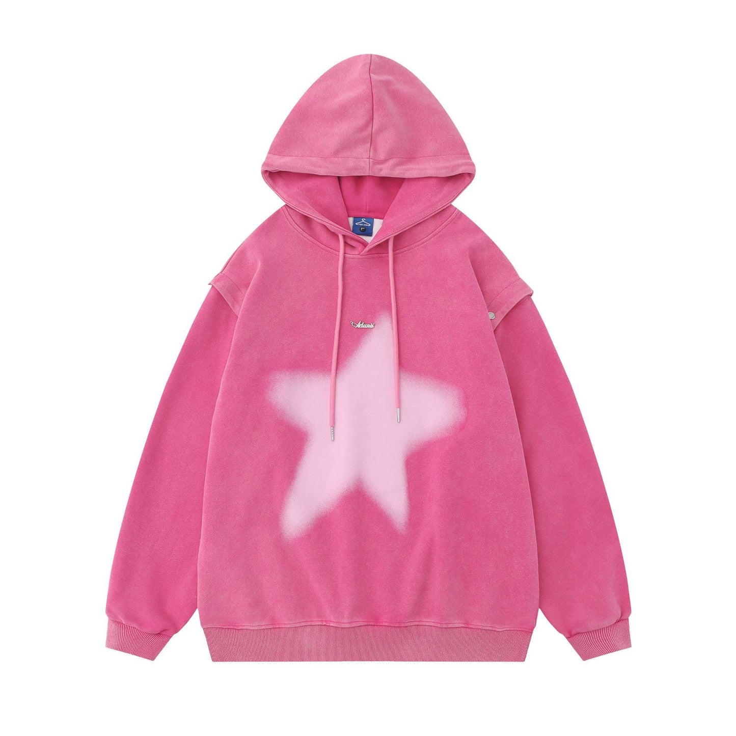 American-style Printed Distressed Detachable Sweater Autumn Couple Loose Top