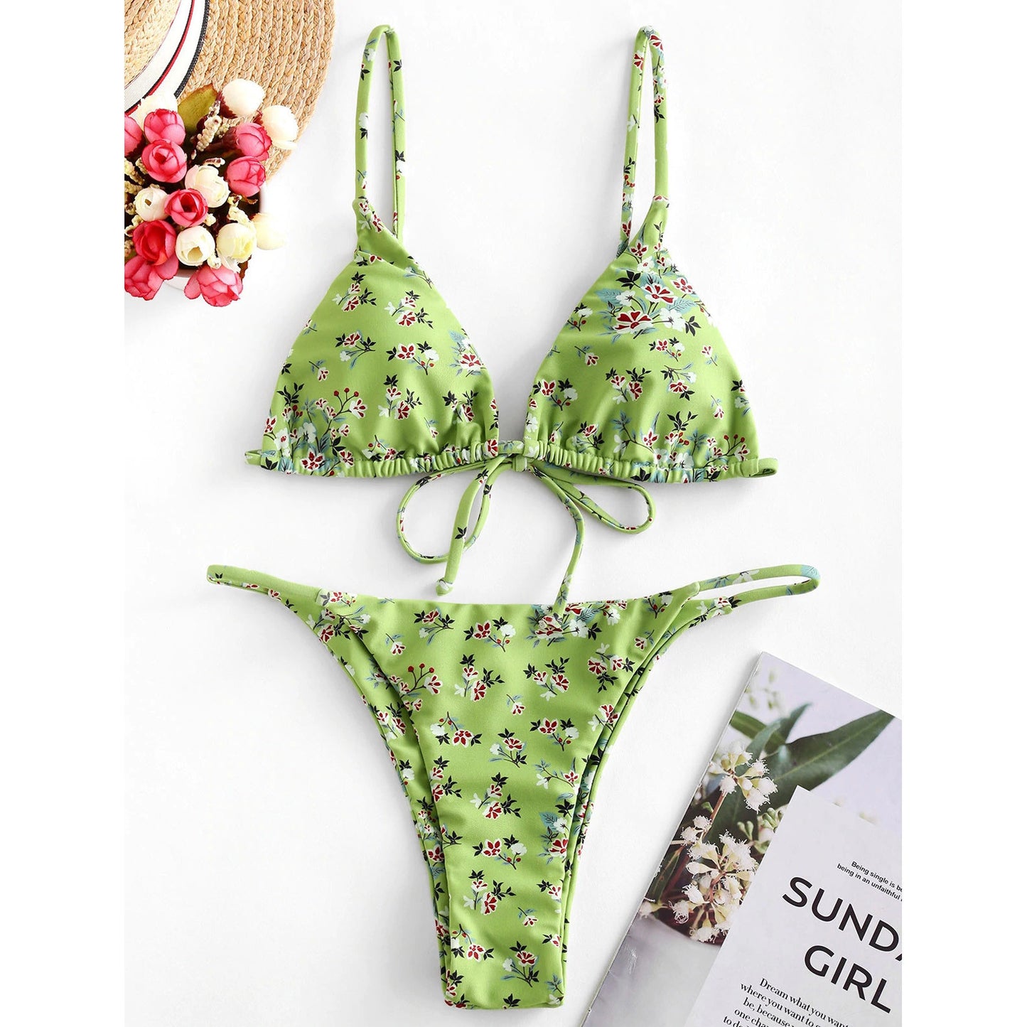 Summer Flowers Print Bikini