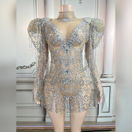 Show Full Diamond Chain Dress Ladies