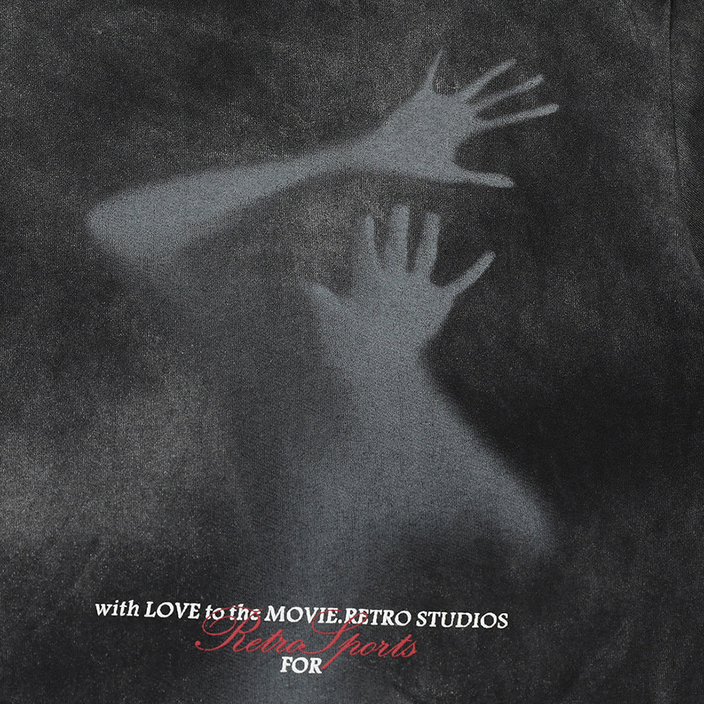 Fuzzy Figure Short-sleeved T-shirt Men's Tie-dye Gradient Paint Top