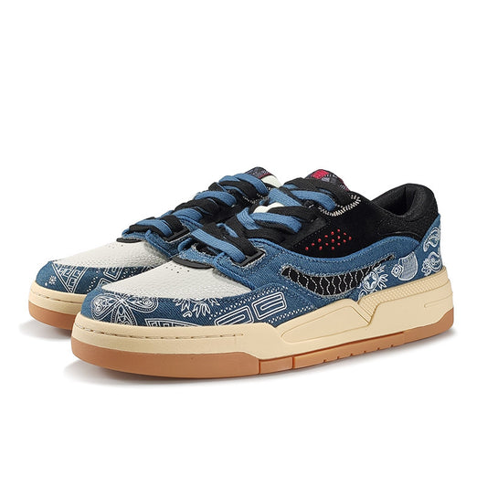 Baskets pour couples à motif fleur de noix de cajou, style décontracté et polyvalent pour hommes.