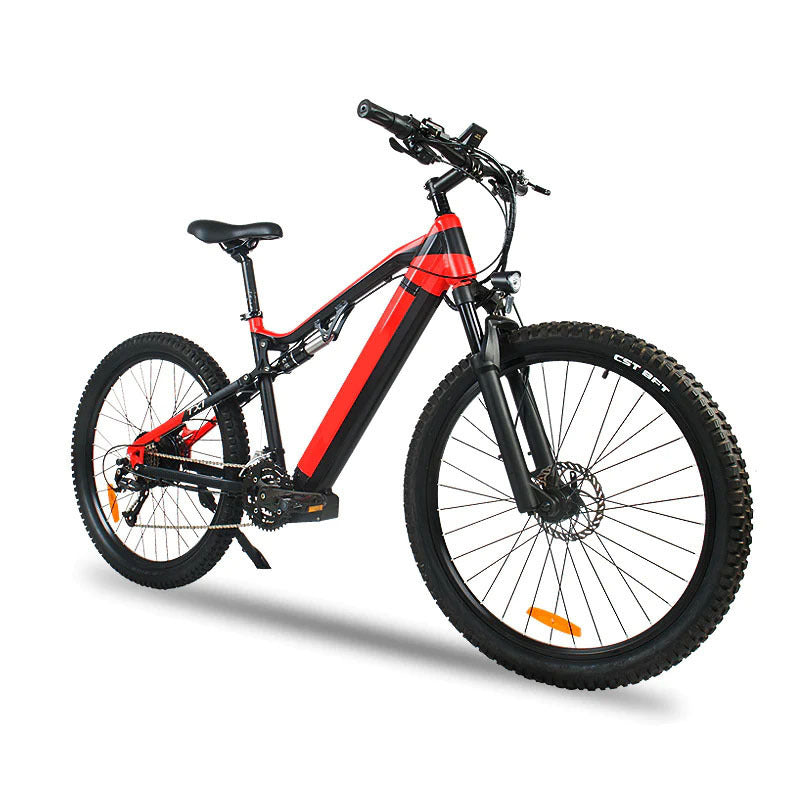 Rotes 500W Elektro-E-Bike - 27,5 Zoll Elektro-Mountainbike 48V 27-Gang - Bafang-Motor 