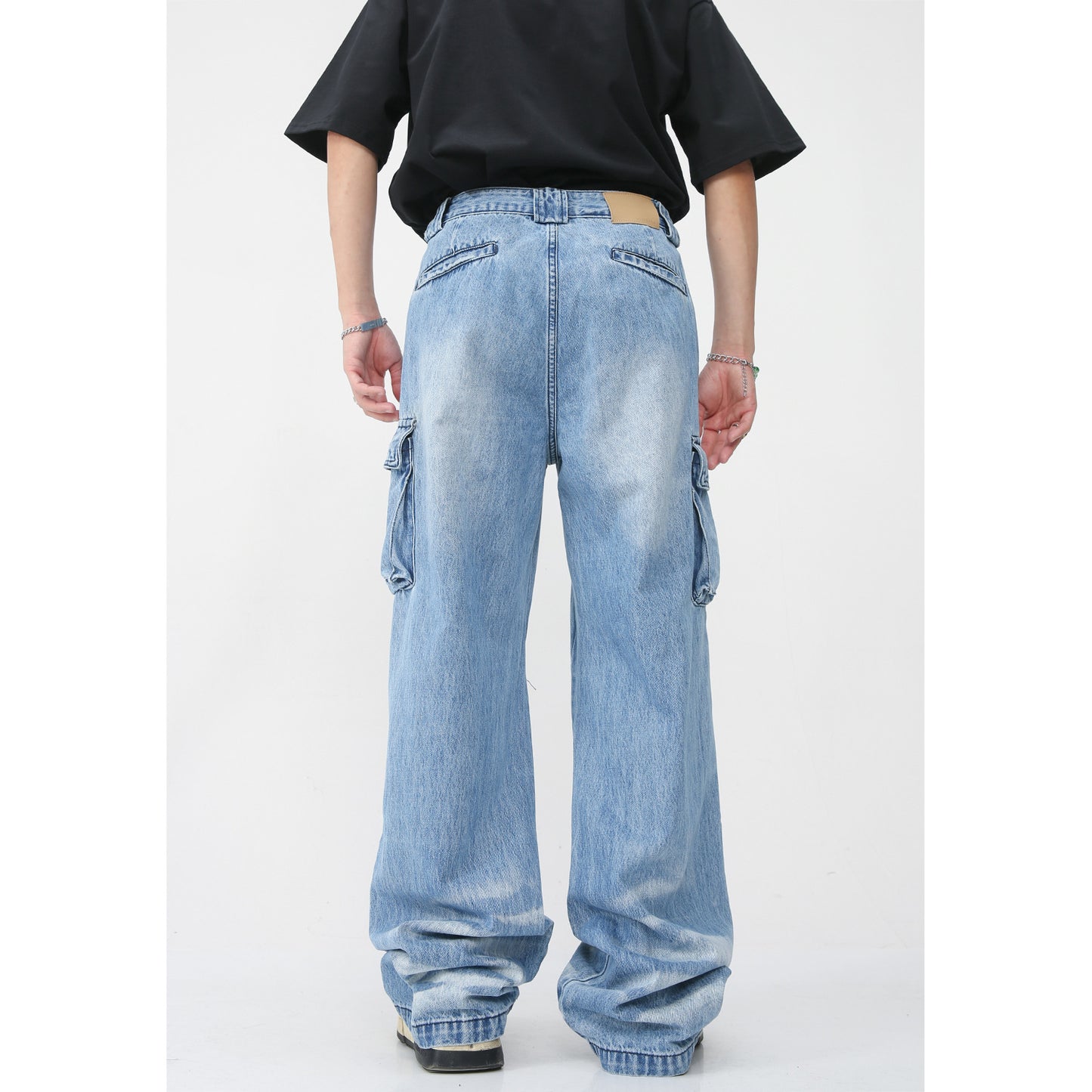 Four Seasons New Hip Hop Trend Gongda Workwear With Pocket Jeans