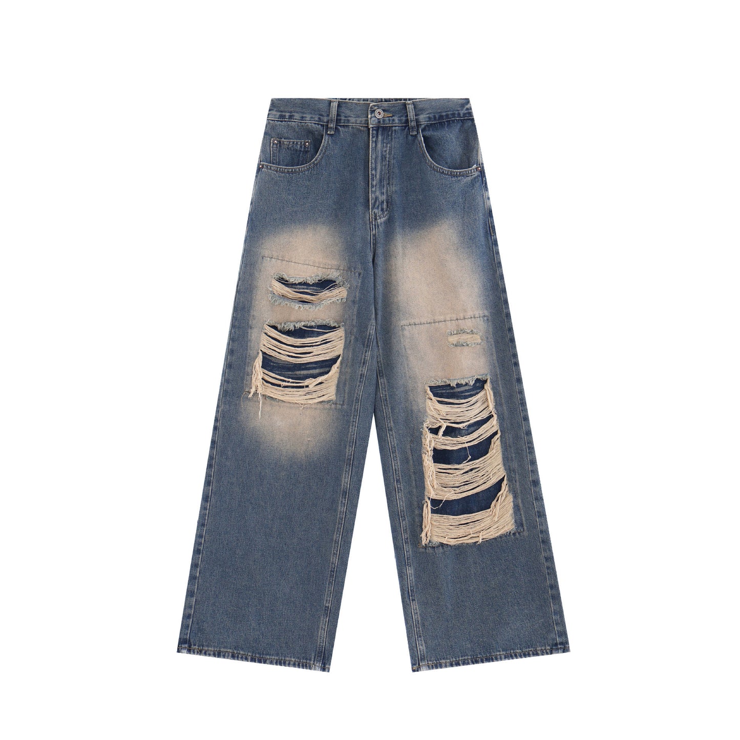 American High Street Niche Design Ripped Jeans