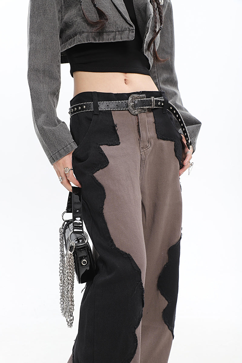 American Retro Niche Design High Waist Wide Leg Pants