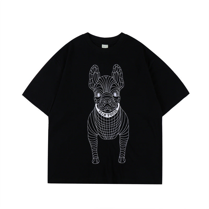 French Bucket Embroidered T-Shirt Cotton