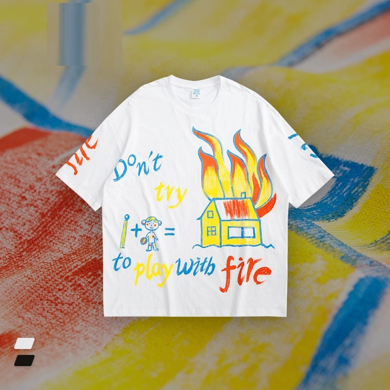 T-shirt à manches courtes Street Crayon Hand Brush