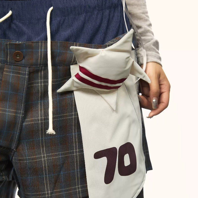 Retro Plaid Patch Pants