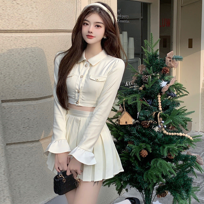 Pleated Skirt Suit Western Two-piece Women