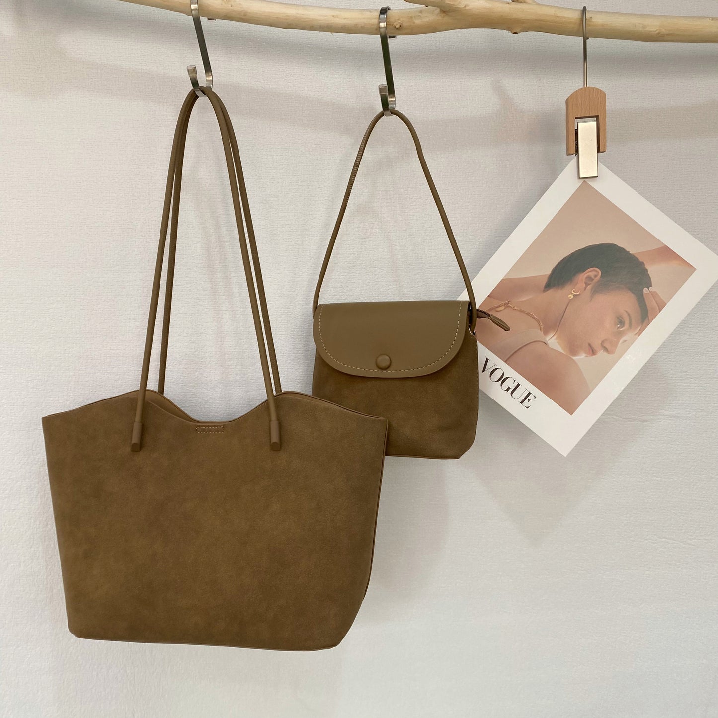 New Large-Capacity Minimalist Suede Bucket Bag