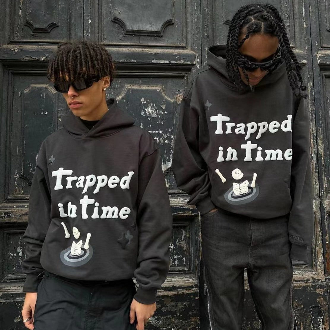 Sweat à capuche ample imprimé et décontracté