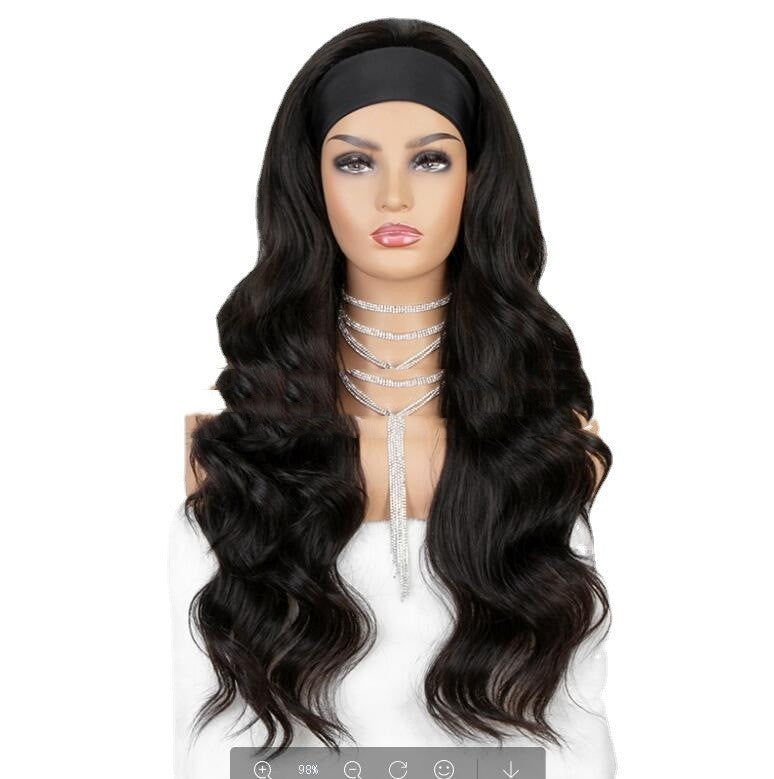 Wig Headgear Black Headband Rose