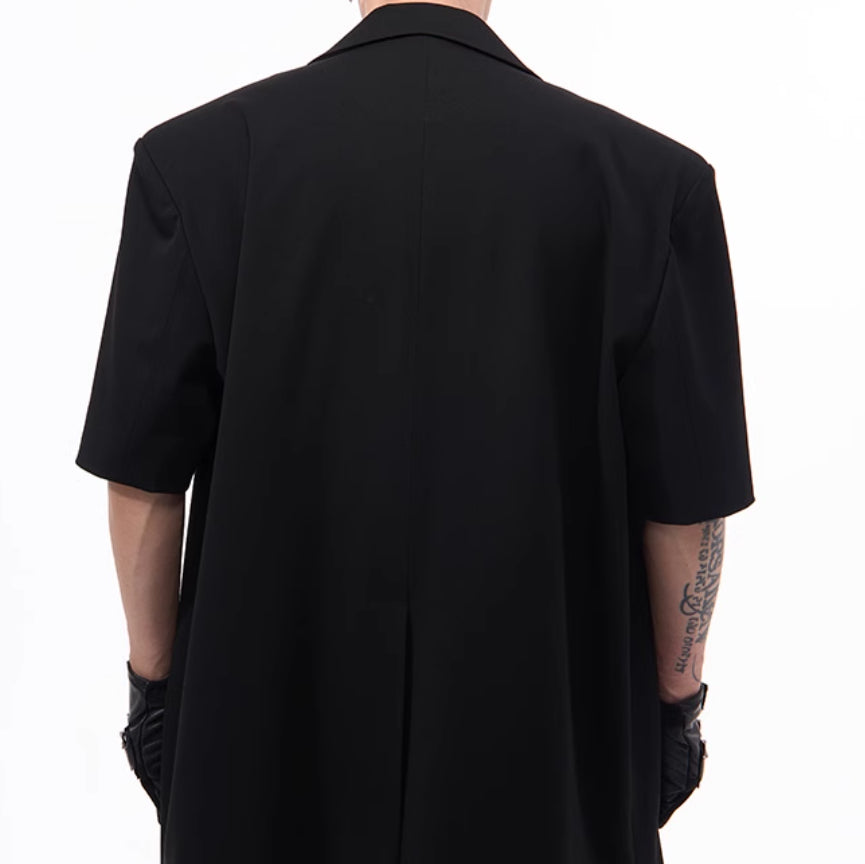 Men's Summer Silhouette Shoulder Padded Short Sleeved Jacket