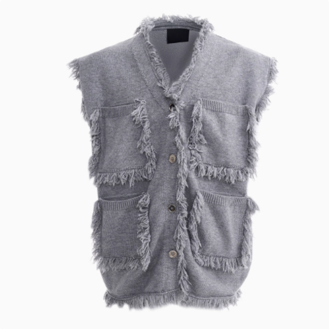 Gilet pull col V pour homme, design d'intérêt particulier, automne