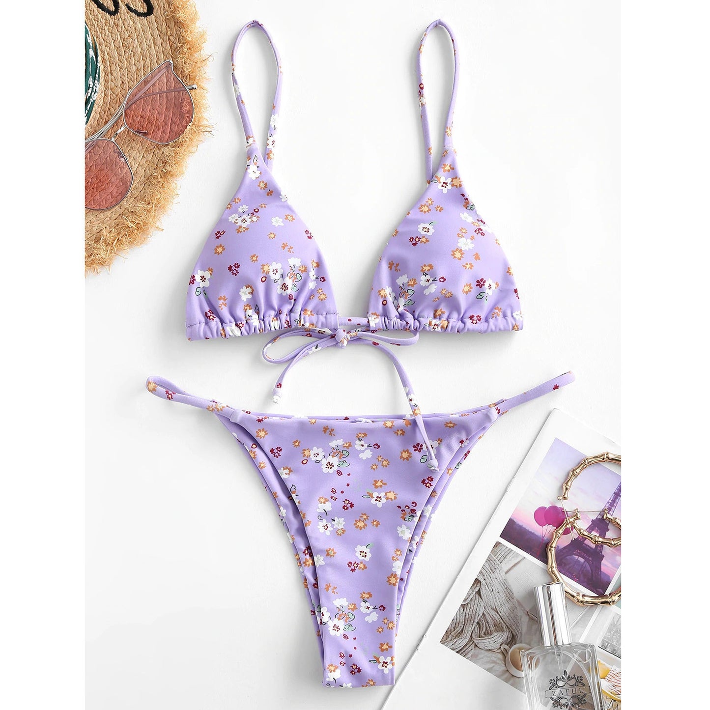 Summer Flowers Print Bikini