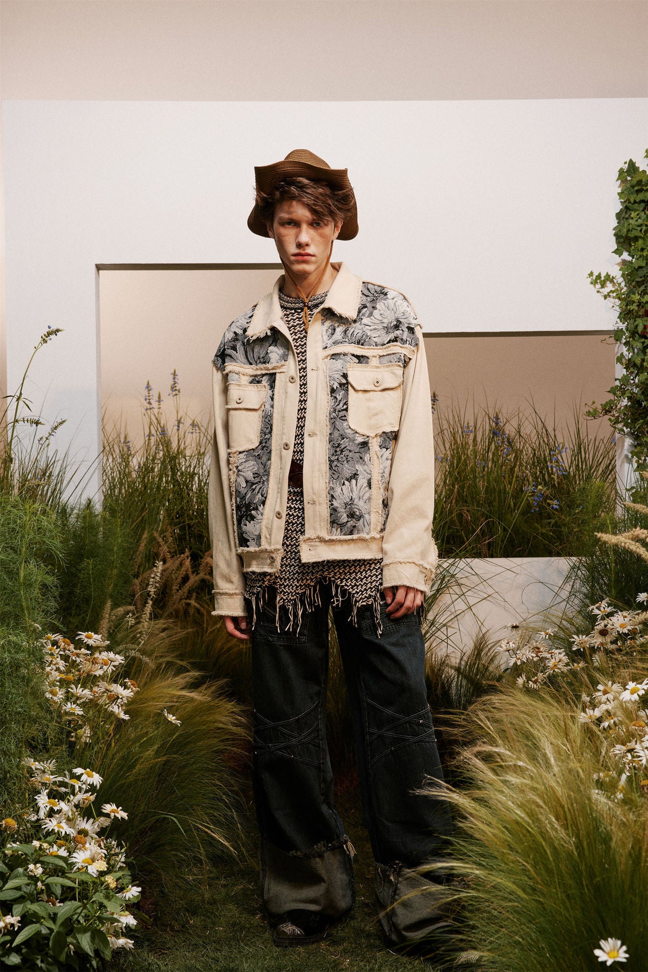 Ethnic Style Patchwork Denim Jacket Couple Style